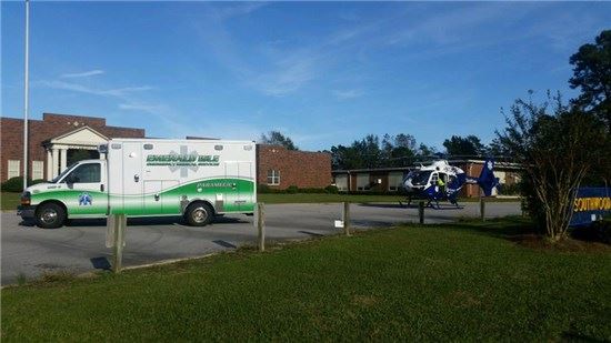 Ambulance and helicopter