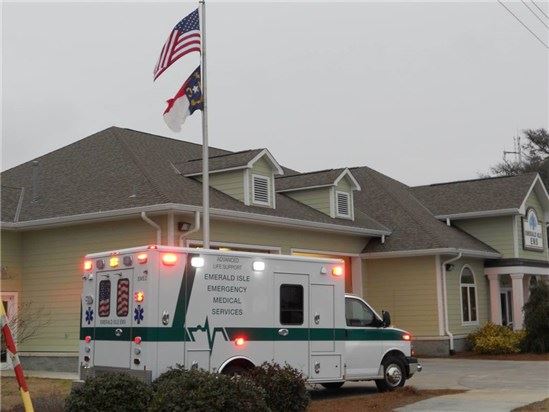 EMS ambulance with lights on 2