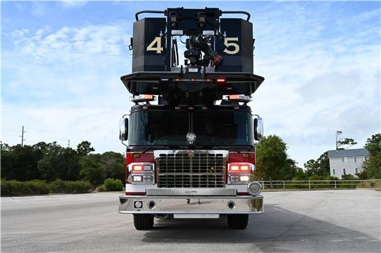 Front view of fire truck