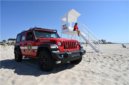 Lifeguard rescue vehicle on beach